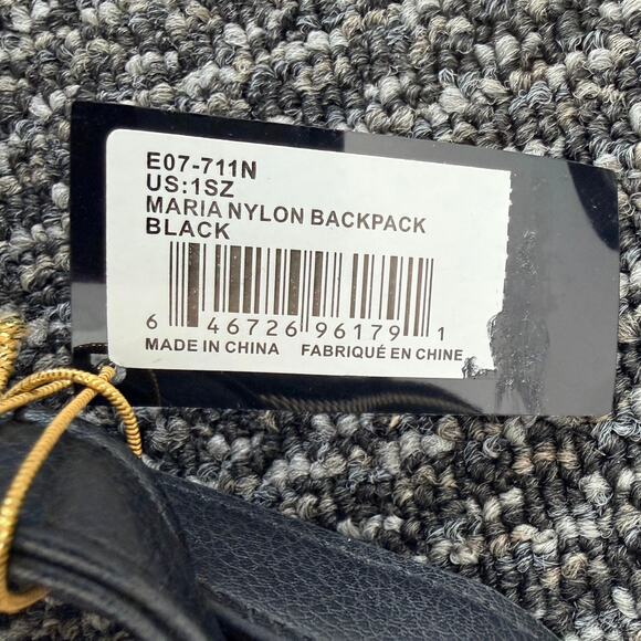 Bebe Women's Black Quilted Backpack Purse Bag Gold Hardware Buckle Straps NEW - Picture 11 of 15